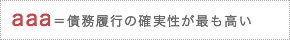 aaa=債務履行の確実性が最も高い